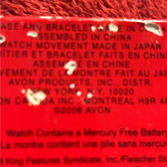 Avon Red Betty Boop Watch with Box . 2008 New - Picture 7 of 7